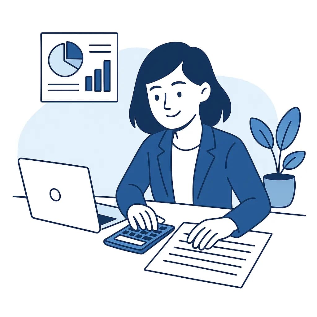 Accountant reviewing financial statements