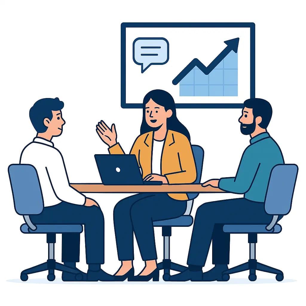 Business advisor meeting with client
