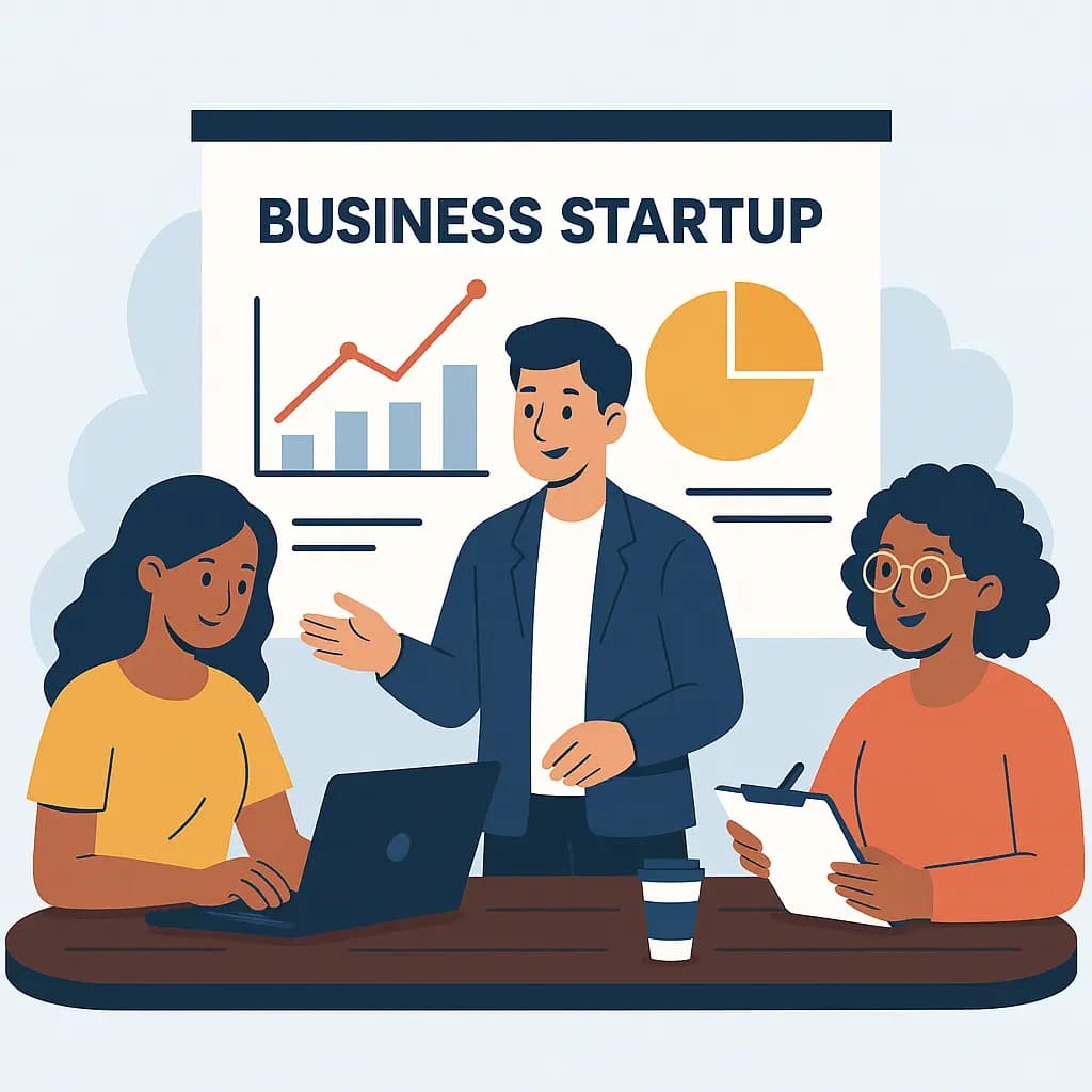 Startup founder getting accountant advice in London