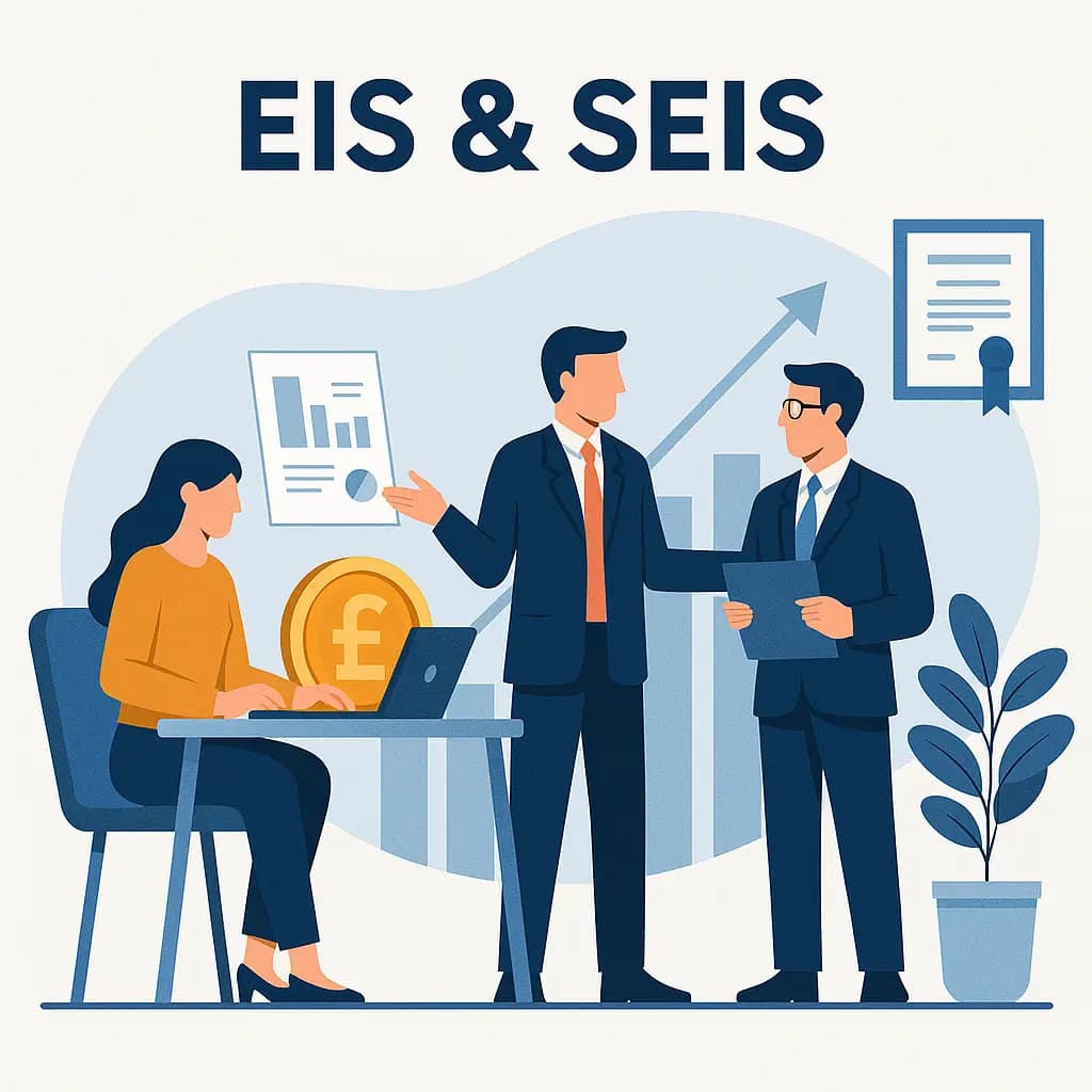 Advisor explaining EIS and SEIS investment tax relief to startup founders
