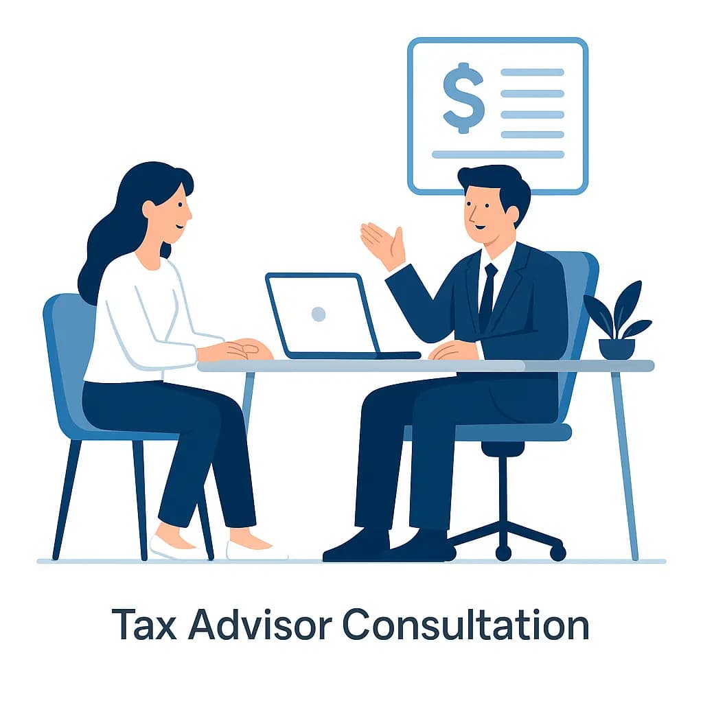 London tax advisor giving client consultation